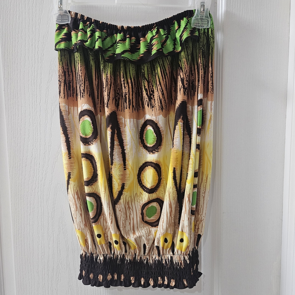Jon & Anna Green and Black Patterned Ladies Top